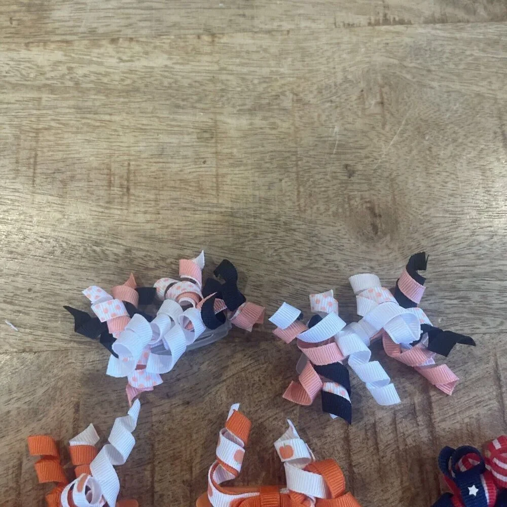 Gymboree Colorful Ribbon Hair Clip Barrettes Spiral Ribbon Halloween 9